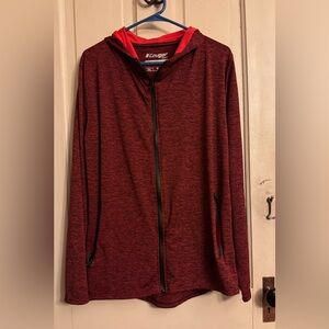 Cougar Red Marled Lightweight Hoodie Jacket with Red Lining